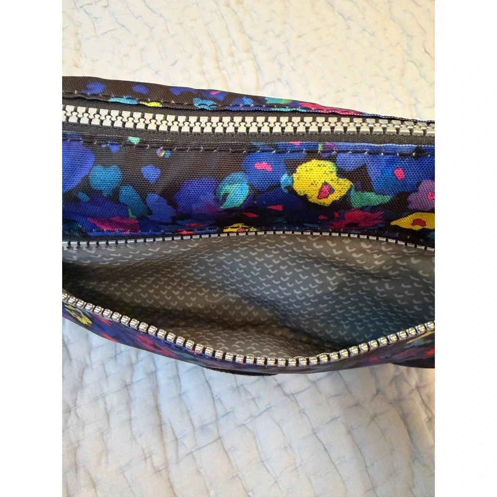 Kipling Callie Crossbody Bag black blue floral print adjustable shoulder strap